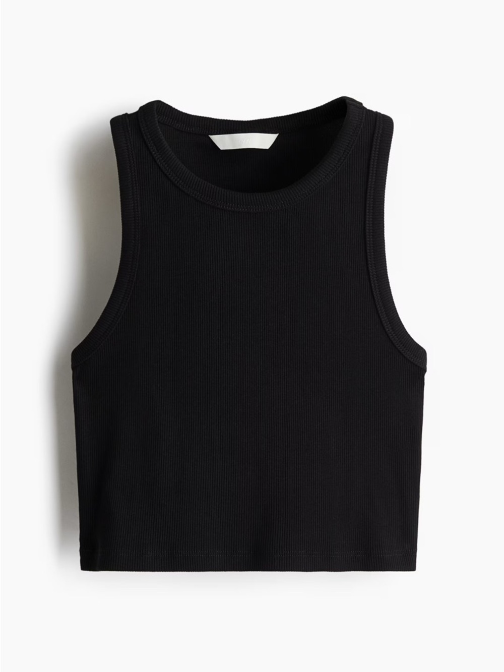 H&M Black Ribbed Cropped Tank Top